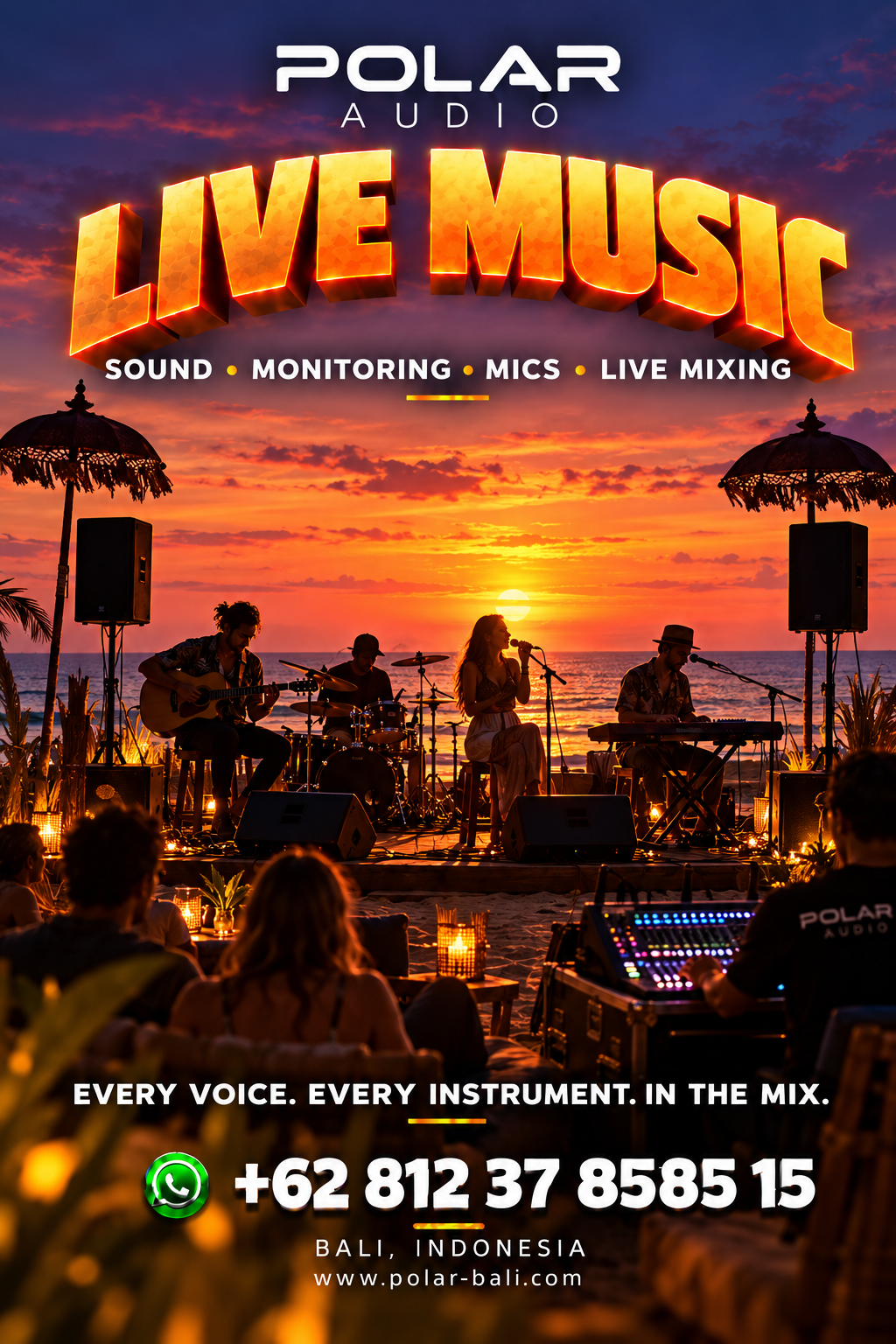 Polar Audio live music flyer